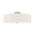 thumbnail image 1 of Livex Lighting Meridian 9" 5-Light Metal/Fabric Ceiling Mount in Brushed Nickel, 1 of 9