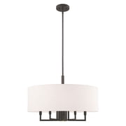 42605-92 Livex Lighting Meridian - 6 Light Pendant in Modern Style - 24 Inches wide by 24.5 Inches high-English Bronze Finish -Traditional