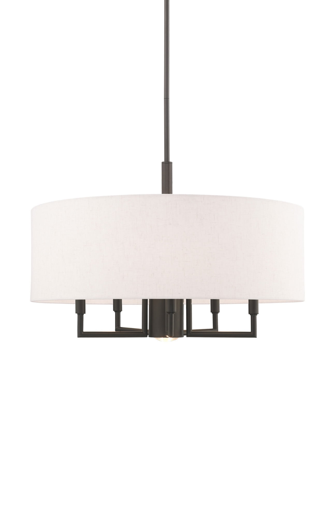 English Bronze 6-Light Modern Drum Pendant Chandelier