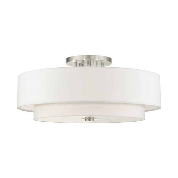 Open Box Livex Lighting - Meridian - 6 Light Semi-Flush Mount in Modern Style - 30 Inches