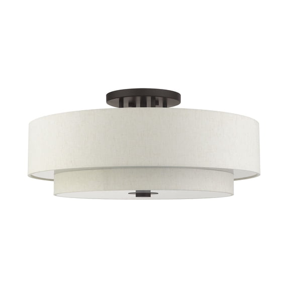 Livex Lighting - Meridian - 6 Light Semi-Flush Mount in Modern Style - 30 Inches