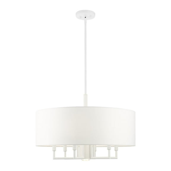 49376-03 Livex Lighting Meridian - 7 Light Pendant in Modern Style - 24 Inches wide by 18.5 Inches high-White Finish -Traditional Installation