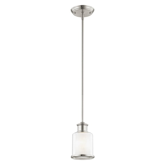 40210-91 Livex Lighting Middlebush - 1 Light Mini Pendant in Traditional Style - 5.5 Inches wide by 10 Inches high-Brushed Nickel Finish