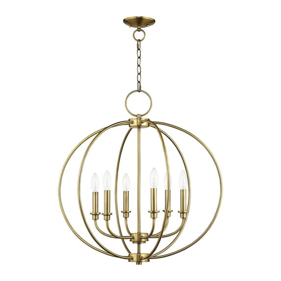 Livex Lighting Milania Chandelier in Antique Brass