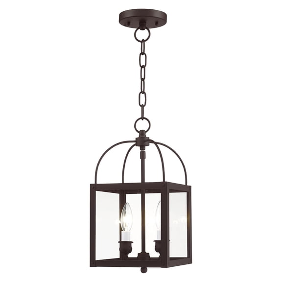 Livex Lighting Milford 2 Light Bronze Chain Hang/Ceiling Mount