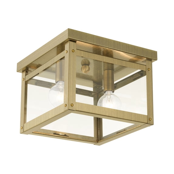 Livex Lighting - Milford - 2 Light Square Flush Mount In Shabby Chic Style-6