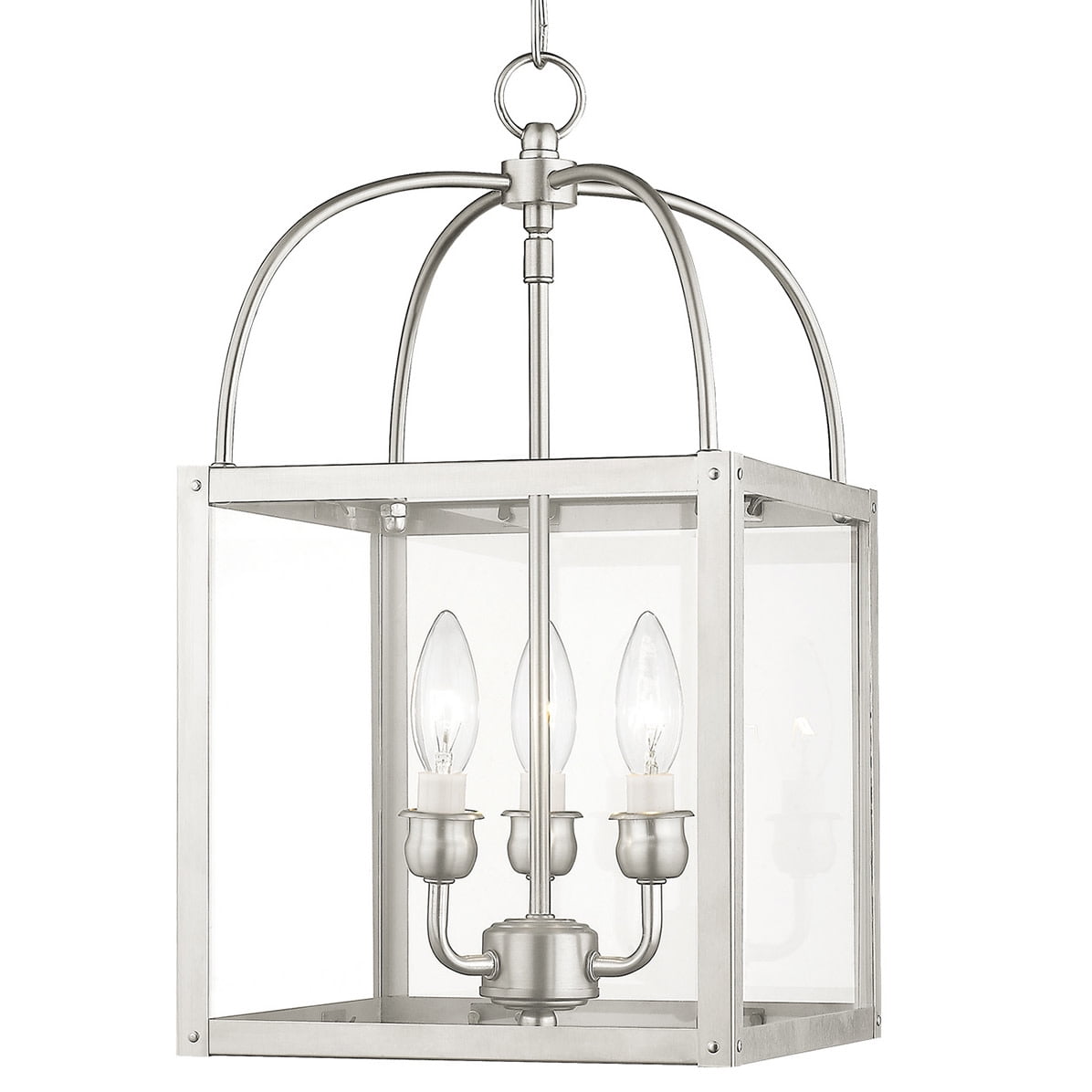 Milford Brushed Nickel 3-Light Mini Pendant with Clear Glass