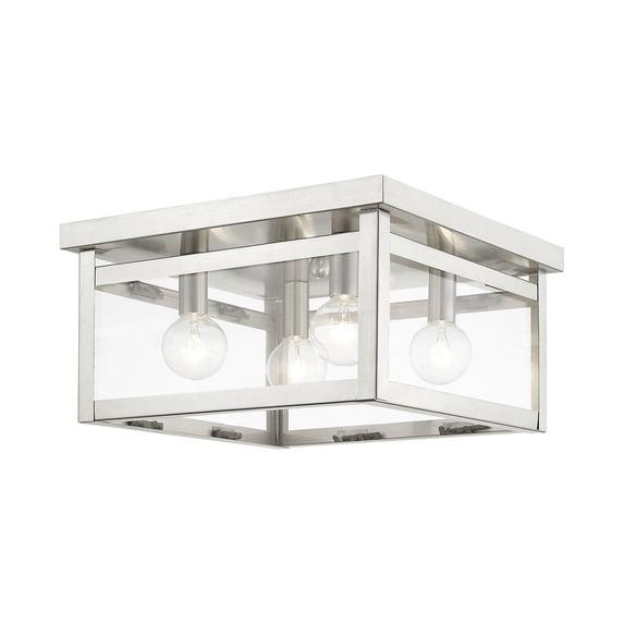 Livex Lighting - Milford - 4 Light Square Flush Mount In Shabby Chic Style-6