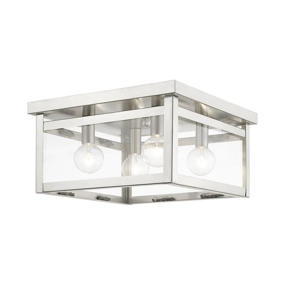 Livex Lighting - Milford - 4 Light Square Flush Mount In Shabby Chic Style-6