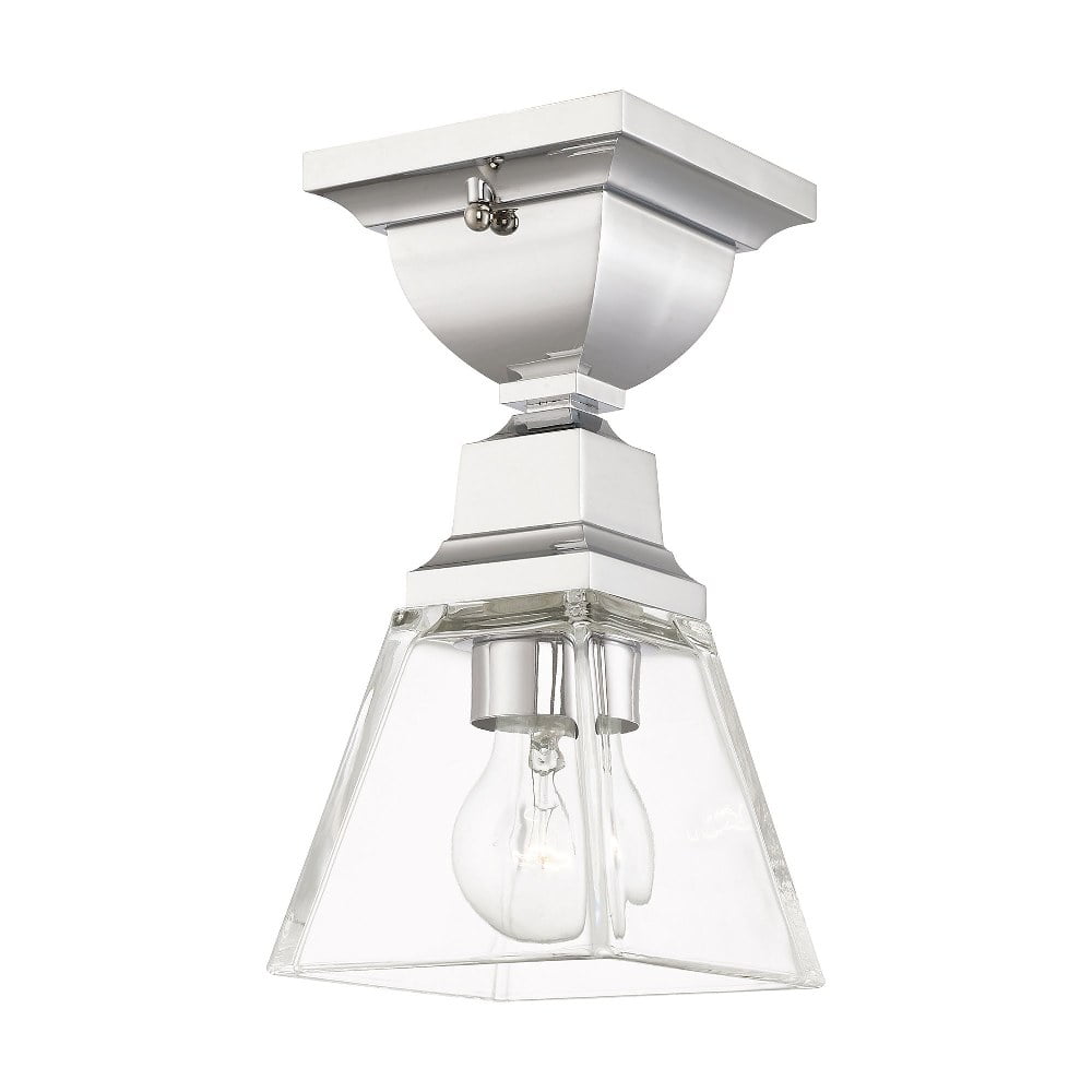 Whitfield Polished Chrome 1-Light LED Flush Mount with Clear Glass