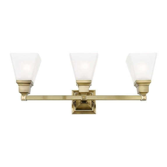Livex Lighting Mission 3 Bath Light in Antique Brass