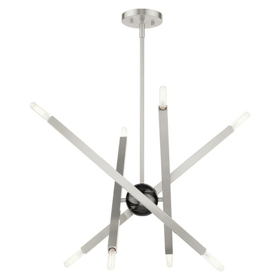 46985-91 Livex Lighting Moco - 8 Light Chandelier in Modern Style - 26 Inches wide by 21 Inches high-Brushed Nickel Finish    -Traditional