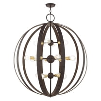 46418-07 Livex Lighting Modesto - 16 Light Foyer in Industrial Style - 42 Inches wide by 50 Inches high-Bronze Finish