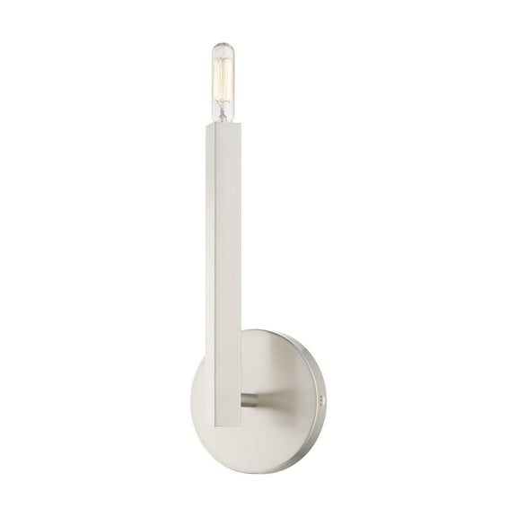 46980-91 Livex Lighting Monaco - 1 Light ADA Wall Sconce In Modern Style-12 Inches Tall and 5.13 Inches Wide-Brushed Nickel Finish