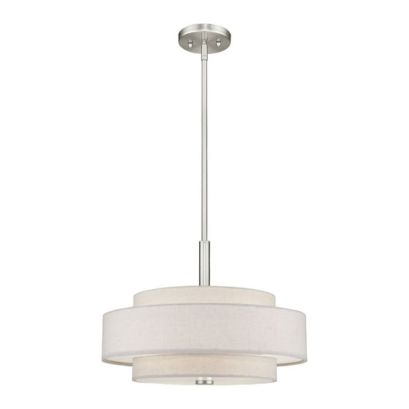 52137-91 Livex Lighting Monroe - 4 Light Pendant In Timeless Style-16 Inches Tall and 18 Inches Wide-Brushed Nickel Finish -Traditional