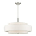 thumbnail image 1 of Livex Lighting Meridian 53" 5-Light Metal & Fabric Pendant in Brushed Nickel, 1 of 13