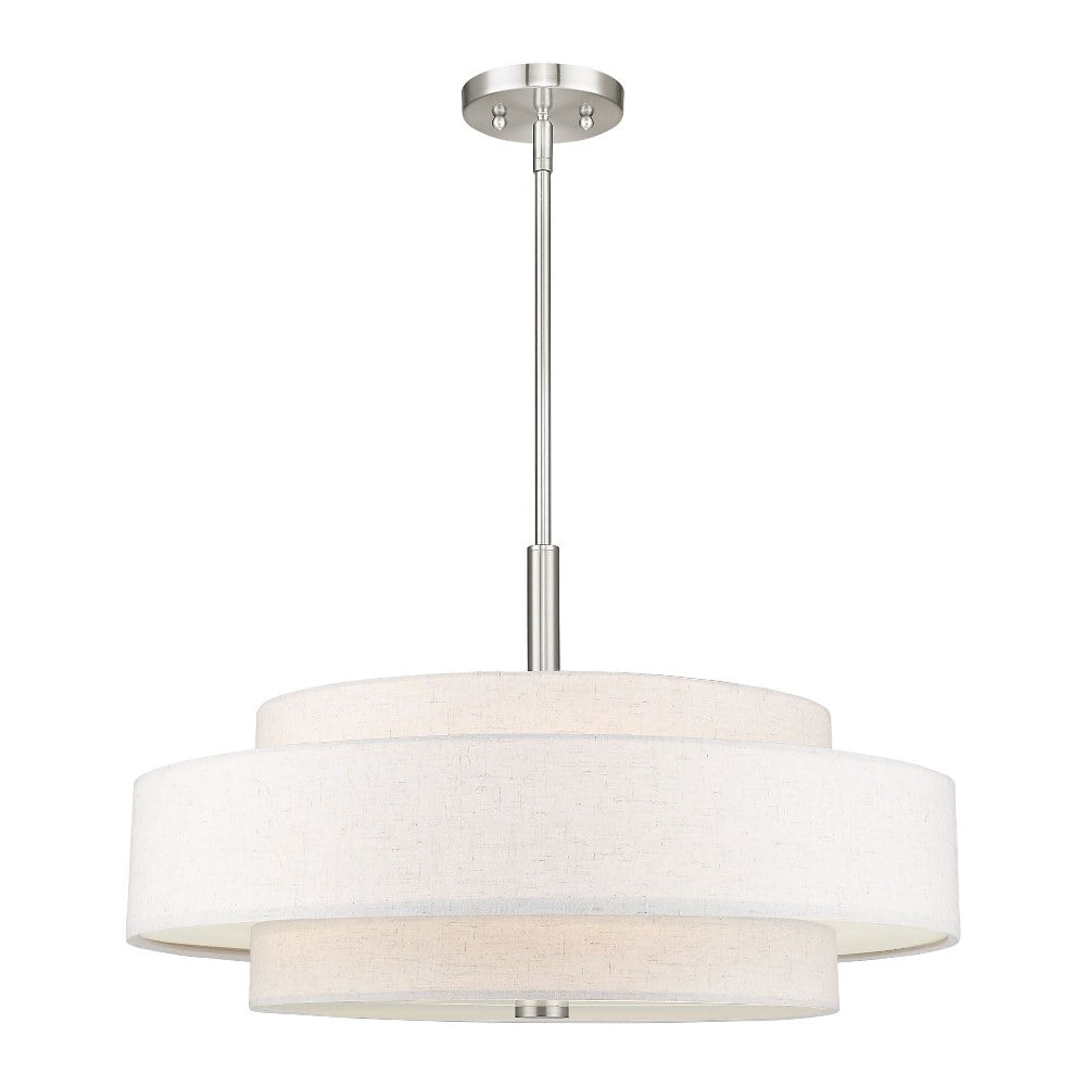 Meridian Brushed Nickel 5-Light Indoor/Outdoor Drum Pendant