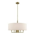 thumbnail image 1 of Livex Lighting Monroe 6-Light Metal & Fabric Pendant Chandelier in Antique Brass, 1 of 12