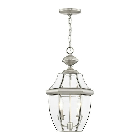 Livex Lighting Monterey 2 Light Outdoor Chain Hang in Brushed Nickel