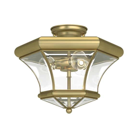Livex Lighting Monterey Ceiling Mount in Antique Brass