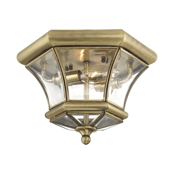 Livex Lighting Monterey Ceiling Mount in Antique Brass
