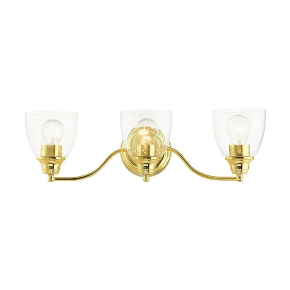 15133-02 Livex Lighting Montgomery - 3 Light Bath Vanity In Transitional Style-7 Inches Tall and 23 Inches Wide-Polished Brass Finish