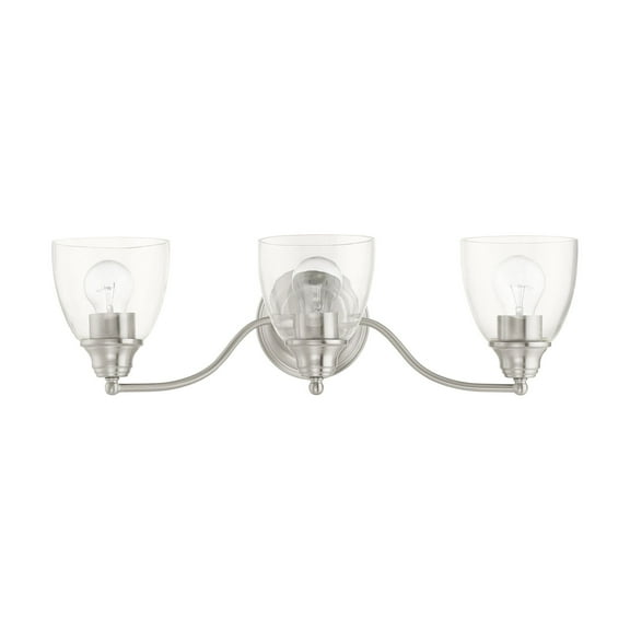 15133-91 Livex Lighting Montgomery - 3 Light Bath Vanity In Transitional Style-7 Inches Tall and 23 Inches Wide-Brushed Nickel Finish