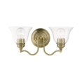 thumbnail image 1 of 16932-01 Livex Lighting Moreland - 2 Light Bath Vanity In Transitional Style-7.5 Inches Tall and 15.25 Inches Wide-Antique Brass Finish, 1 of 12
