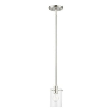 46151-91-Livex Lighting-Munich - 1 Light Pendant In Contemporary Style-15.25 Inches Tall and 5 Inches Wide-Brushed Nickel Finish    -Traditional