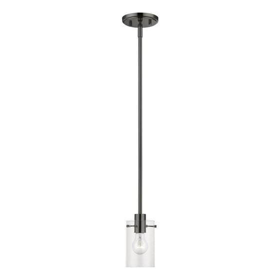 46151-46 Livex Lighting Munich - 1 Light Pendant In Contemporary Style-15.25 Inches Tall and 5 Inches Wide-Black Chrome Finish    -Traditional