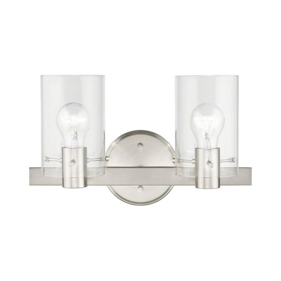 17232-91 Livex Lighting Munich - 2 Light Bath Vanity In Contemporary Style-8.5 Inches Tall and 14.5 Inches Wide-Brushed Nickel Finish