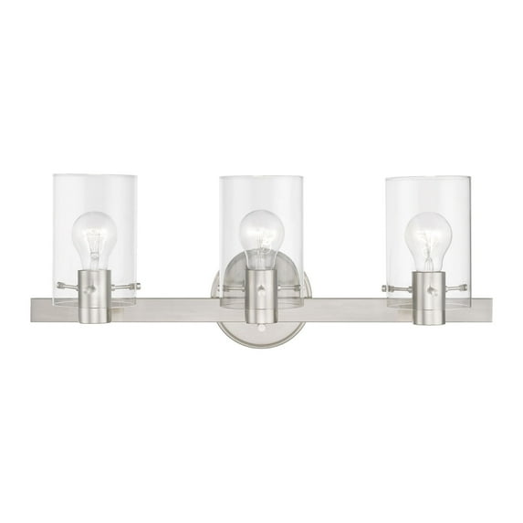 17233-91 Livex Lighting Munich - 3 Light Bath Vanity In Contemporary Style-8.5 Inches Tall and 22.5 Inches Wide-Brushed Nickel Finish