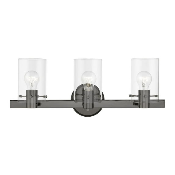 17233-46 Livex Lighting Munich - 3 Light Bath Vanity In Contemporary Style-8.5 Inches Tall and 22.5 Inches Wide-Black Chrome Finish