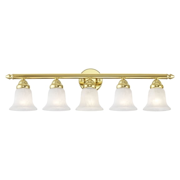 1065-02 Livex Lighting Neptune - 5 Light Bath Vanity in Traditional Style - 32 Inches wide by 8 Inches high-Polished Brass Finish