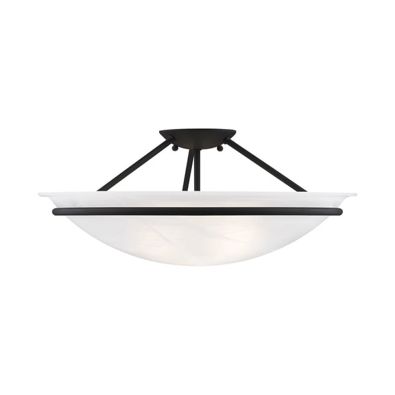 Livex Lighting - Newburgh - 3 Light Semi-Flush Mount In Transitional Style-8