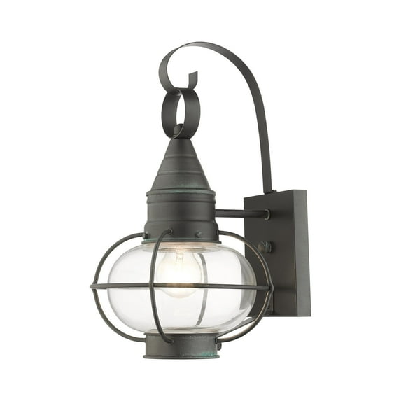 26901-61 Livex Lighting Newburyport - 1 Light Outdoor Wall Lantern in Bohemian Style - 8.75 Inches wide by 14.75 Inches high-Charcoal Finish