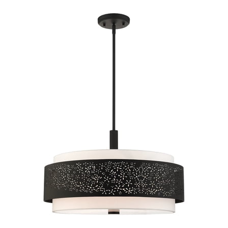 46255-04 Livex Lighting Noria - 5 Light Chandelier in Modern Style - 24 Inches wide by 17.25 Inches high-Black Finish    -Traditional Installation
