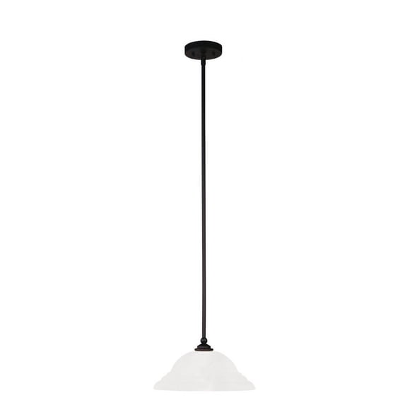 Livex Lighting - North Port - One Light Pendant Black Finish with White