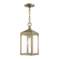 thumbnail image 1 of 20591-01 Livex Lighting Nyack - 1 Light Outdoor Pendant Lantern in Mid Century Modern Style - 6.25 Inches wide by 14.5 Inches high-Antique Brass, 1 of 11