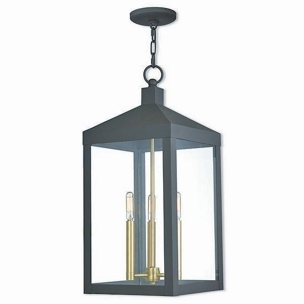 Nyack Bronze 3-Light Outdoor Pendant Lantern