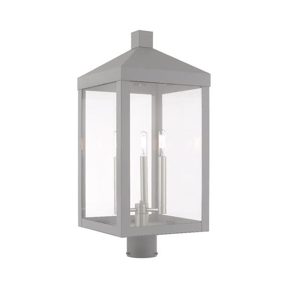 Livex Lighting - Nyack - 3 Light Outdoor Post Top Lantern in Mid Century Modern