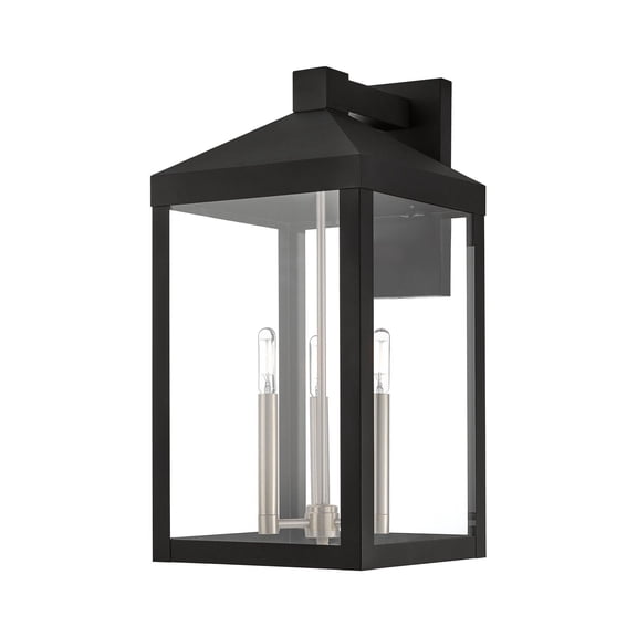 Livex Lighting - Nyack - Three Light Outdoor Wall Lantern - 10.5 Inches wide by