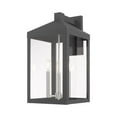 thumbnail image 1 of 20584-76 Livex Lighting Nyack - Three Light Outdoor Wall Lantern - 8.25 Inches wide by 17.5 Inches high-Scandinavian Gray Finish, 1 of 11