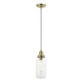 thumbnail image 1 of 40614-01 Livex Lighting Oakhurst - 1 Light Mini Pendant In Industrial Style-19.5 Inches Tall and 5 Inches Wide-Antique Brass Finish    -Traditional, 1 of 9