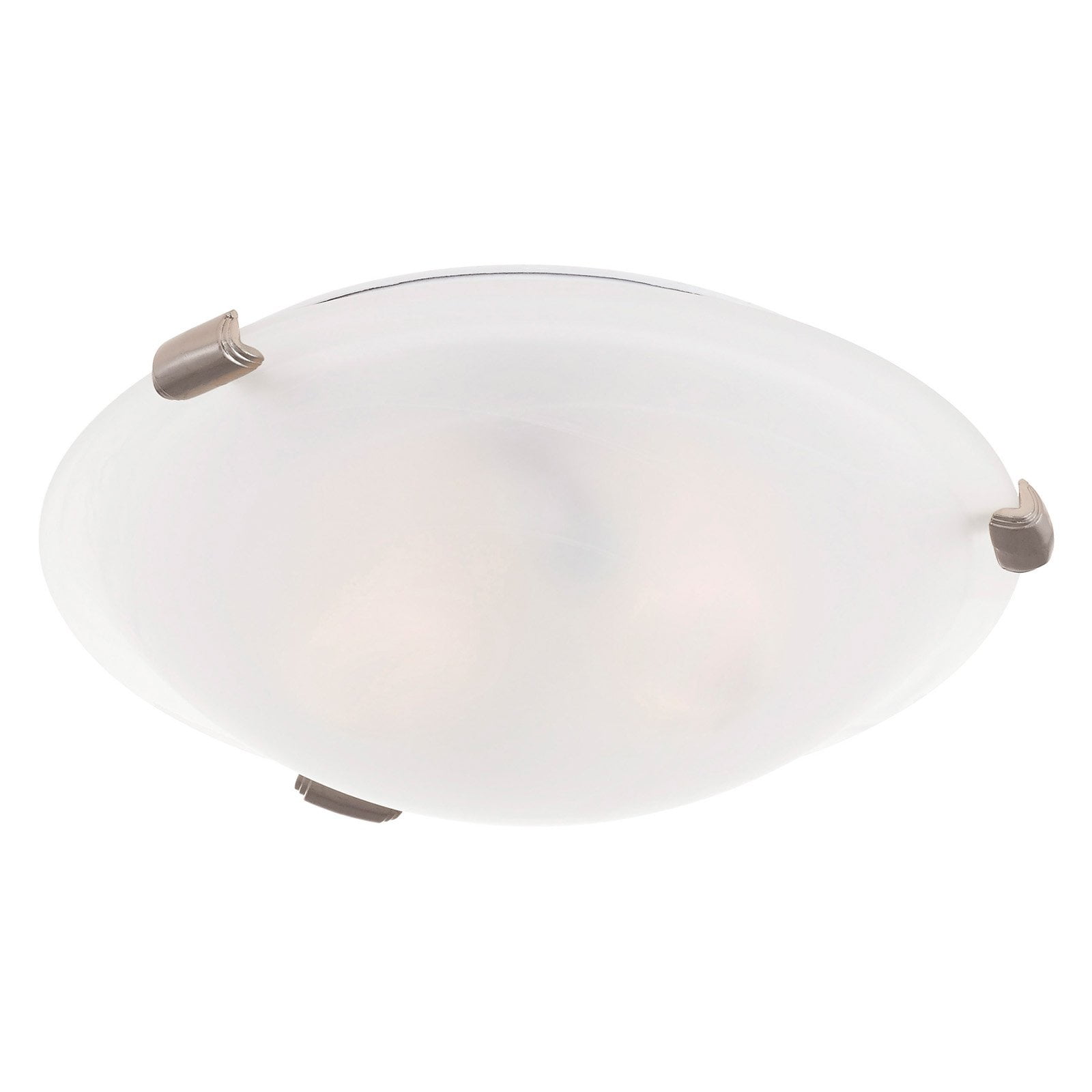 Oasis 12.25" Brushed Nickel Flush Mount with White Alabaster Glass