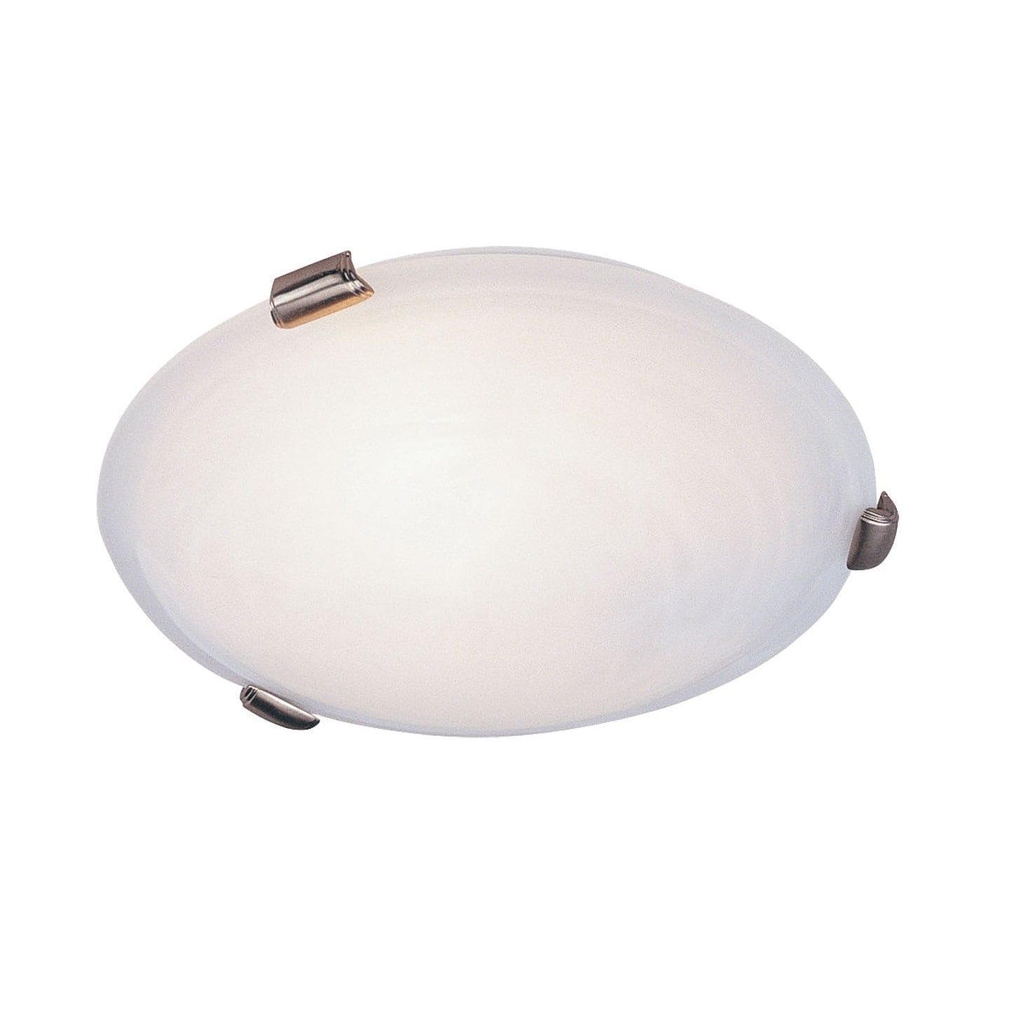 Oasis 12.25" Brushed Nickel Flush Mount with White Alabaster Glass