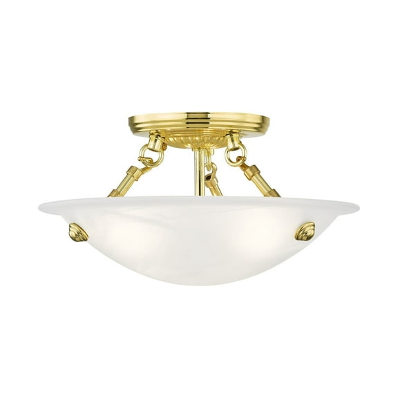 Livex Lighting Oasis Ceiling Mount in Polished Brass