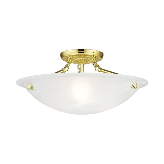 Livex Lighting Oasis Ceiling Mount in Polished Brass