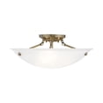 thumbnail image 1 of Livex Lighting Oasis Ceiling Mount in Antique Brass, 1 of 11