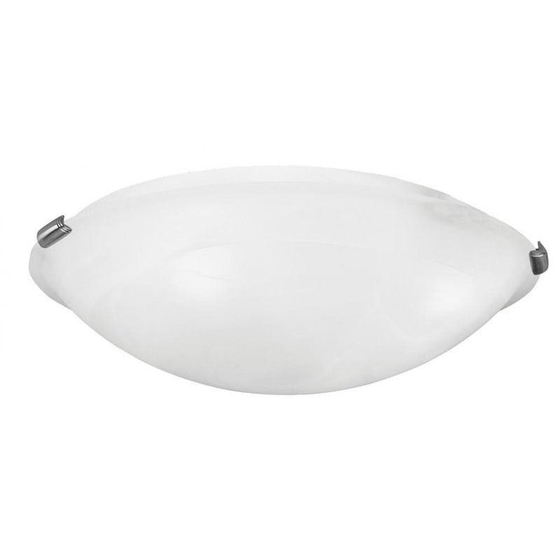 Transitional Brushed Nickel 4-Light Flush Mount with White Alabaster Glass